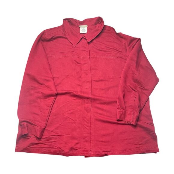 White Stag Woman Red Velcro-Front Long Sleeve Shirt | Size 22W - Picture 2 of 4